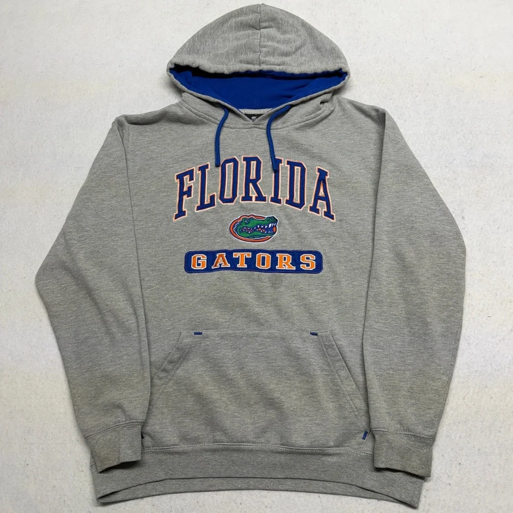 Florida Gators Pullover Hoodie Mens Large Grey Y2K NCAA College‎ Sweatshirt